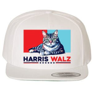 Harris Walz 2024 Funny Cat Election Kamala Harris Wool Snapback Cap