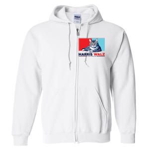 Harris Walz 2024 Funny Cat Election Kamala Harris Full Zip Hoodie