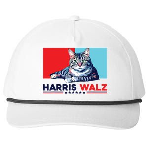 Harris Walz 2024 Funny Cat Election Kamala Harris Snapback Five-Panel Rope Hat