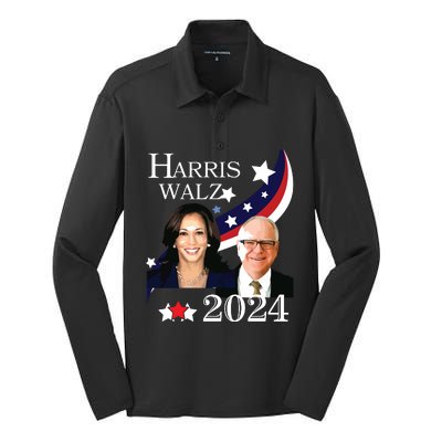 Harris Walz 2024 Presidential Election Campaign Kamala Sweat Silk Touch Performance Long Sleeve Polo