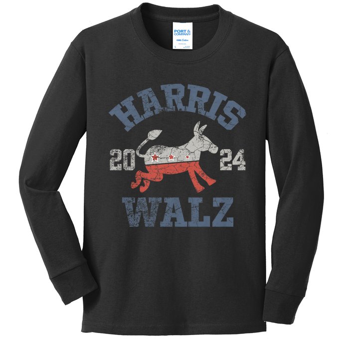 Harris Waltz 2024 Election Kamala Harris Tim Waltz 2024 Kids Long Sleeve Shirt