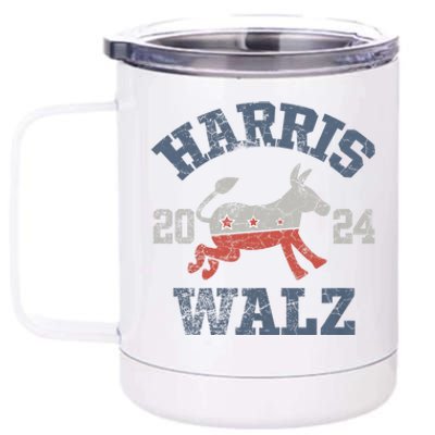 Harris Waltz 2024 Election Kamala Harris Tim Waltz 2024 12 oz Stainless Steel Tumbler Cup