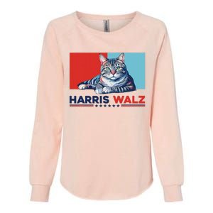 Harris Walz 2024 Funny Cat Election Kamala Harris Womens California Wash Sweatshirt