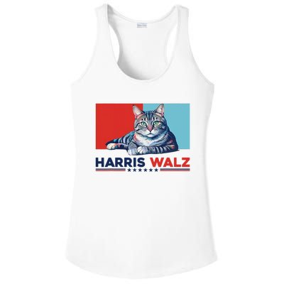 Harris Walz 2024 Funny Cat Election Kamala Harris Ladies PosiCharge Competitor Racerback Tank