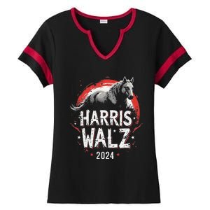 Harris Walz 2024 Wolf Ladies Halftime Notch Neck Tee