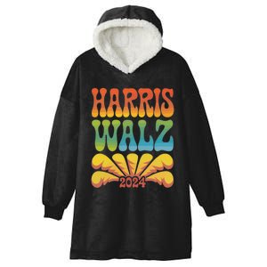 Harris Walz 2024 Election President Kamala Harris Tim Waltz. Hooded Wearable Blanket