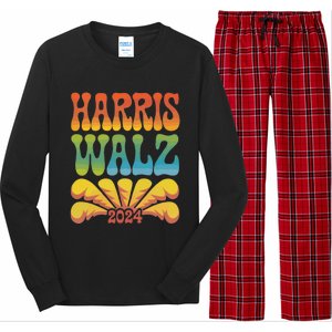 Harris Walz 2024 Election President Kamala Harris Tim Waltz. Long Sleeve Pajama Set