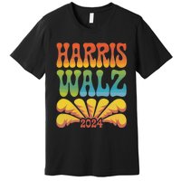 Harris Walz 2024 Election President Kamala Harris Tim Waltz. Premium T-Shirt