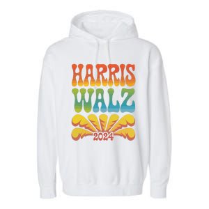 Harris Walz 2024 Election President Kamala Harris Tim Waltz. Garment-Dyed Fleece Hoodie