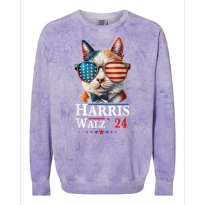 Harris Waltz 2024 Election Cat Ladies Kamala Harris Colorblast Crewneck Sweatshirt