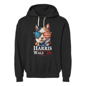 Harris Waltz 2024 Election Cat Ladies Kamala Harris Garment-Dyed Fleece Hoodie