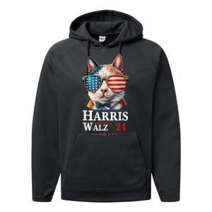 Harris Waltz 2024 Election Cat Ladies Kamala Harris Performance Fleece Hoodie