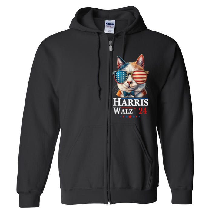 Harris Waltz 2024 Election Cat Ladies Kamala Harris Full Zip Hoodie