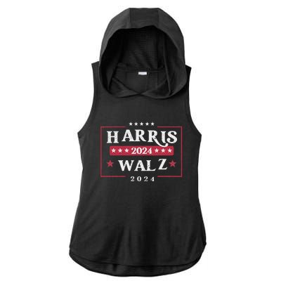 Harris Walz 2024 President Political Vote Kamala Harris 2024 Ladies PosiCharge Tri-Blend Wicking Draft Hoodie Tank