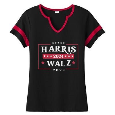 Harris Walz 2024 President Political Vote Kamala Harris 2024 Ladies Halftime Notch Neck Tee