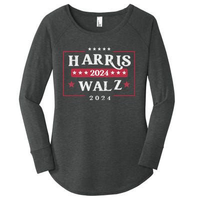 Harris Walz 2024 President Political Vote Kamala Harris 2024 Women's Perfect Tri Tunic Long Sleeve Shirt