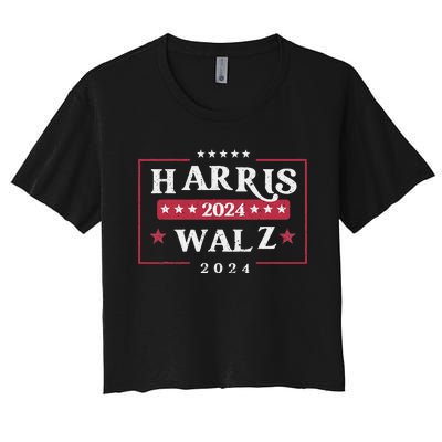 Harris Walz 2024 President Political Vote Kamala Harris 2024 Women's Crop Top Tee