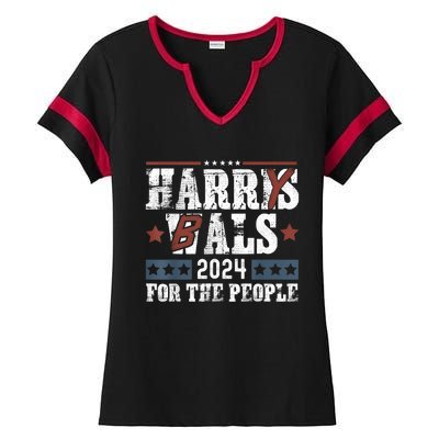 Harris Walz 24 Harry Balz 2024 Meme Democratics Vote Ladies Halftime Notch Neck Tee