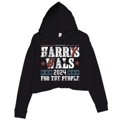 Harris Walz 24 Harry Balz 2024 Meme Democratics Vote Crop Fleece Hoodie