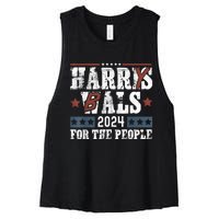 Harris Walz 24 Harry Balz 2024 Meme Democratics Vote Women's Racerback Cropped Tank