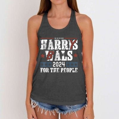 Harris Walz 24 Harry Balz 2024 Meme Democratics Vote Women's Knotted Racerback Tank