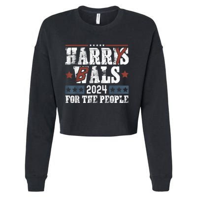 Harris Walz 24 Harry Balz 2024 Meme Democratics Vote Cropped Pullover Crew