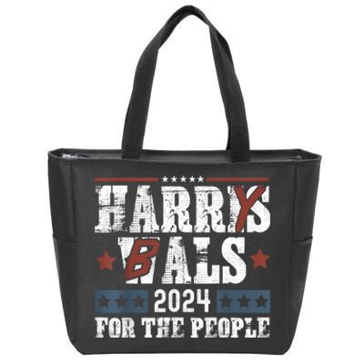 Harris Walz 24 Harry Balz 2024 Meme Democratics Vote Zip Tote Bag