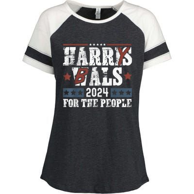 Harris Walz 24 Harry Balz 2024 Meme Democratics Vote Enza Ladies Jersey Colorblock Tee