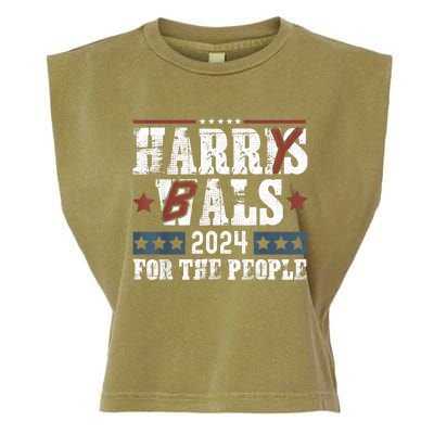 Harris Walz 24 Harry Balz 2024 Meme Democratics Vote Garment-Dyed Women's Muscle Tee