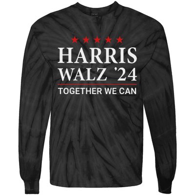 Harris Walz 2024 Vote For Kamala Harris And Tim Walz Tie-Dye Long Sleeve Shirt