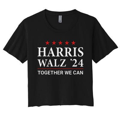 Harris Walz 2024 Vote For Kamala Harris And Tim Walz Women's Crop Top Tee