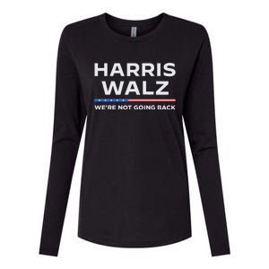 Harris Walz 2024 WeRe Not Going Back Waltz Vote President Womens Cotton Relaxed Long Sleeve T-Shirt