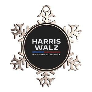 Harris Walz 2024 WeRe Not Going Back Waltz Vote President Metallic Star Ornament