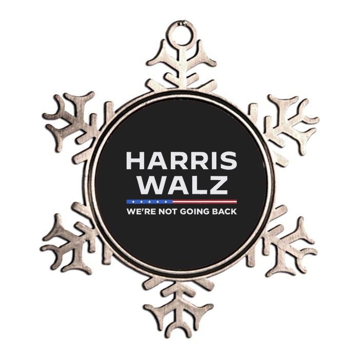 Harris Walz 2024 WeRe Not Going Back Waltz Vote President Metallic Star Ornament