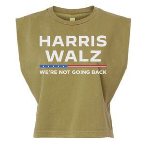 Harris Walz 2024 WeRe Not Going Back Waltz Vote President Garment-Dyed Women's Muscle Tee