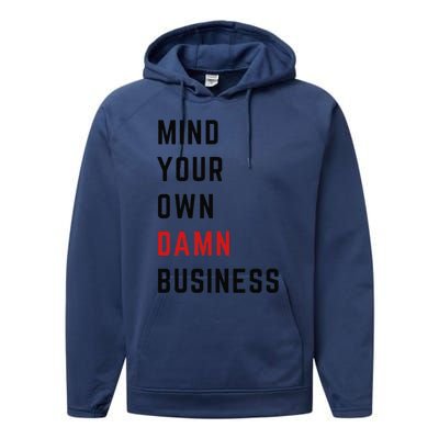 Harris Walz 2024 Mind Your Own Damn Business Retro Vintage Performance Fleece Hoodie