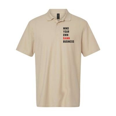 Harris Walz 2024 Mind Your Own Damn Business Retro Vintage Softstyle Adult Sport Polo