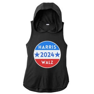 Harris Walz 2024 Kamala Harris 2024 Tim Walz 2024 Usa Flag Ladies PosiCharge Tri-Blend Wicking Draft Hoodie Tank