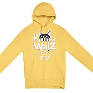 Harris Walz 2024 Funny Cat Election Kamala Harris Tim Waltz Premium Pullover Hoodie