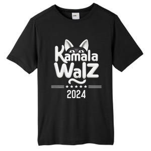 Harris Walz 2024 Funny Cat Election Kamala Harris Tim Waltz Tall Fusion ChromaSoft Performance T-Shirt