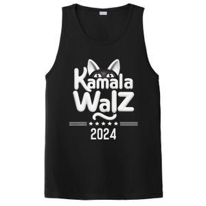 Harris Walz 2024 Funny Cat Election Kamala Harris Tim Waltz PosiCharge Competitor Tank