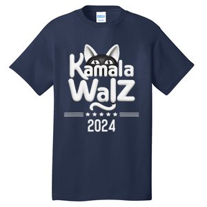 Harris Walz 2024 Funny Cat Election Kamala Harris Tim Waltz Tall T-Shirt