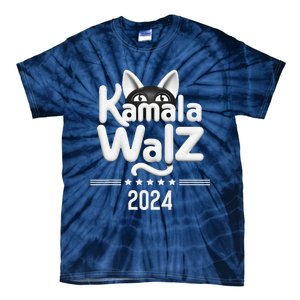 Harris Walz 2024 Funny Cat Election Kamala Harris Tim Waltz Tie-Dye T-Shirt