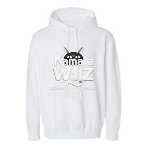 Harris Walz 2024 Funny Cat Election Kamala Harris Tim Waltz Garment-Dyed Fleece Hoodie