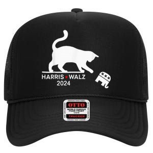 Harris Waltz 2024 Vp President Election High Crown Mesh Back Trucker Hat