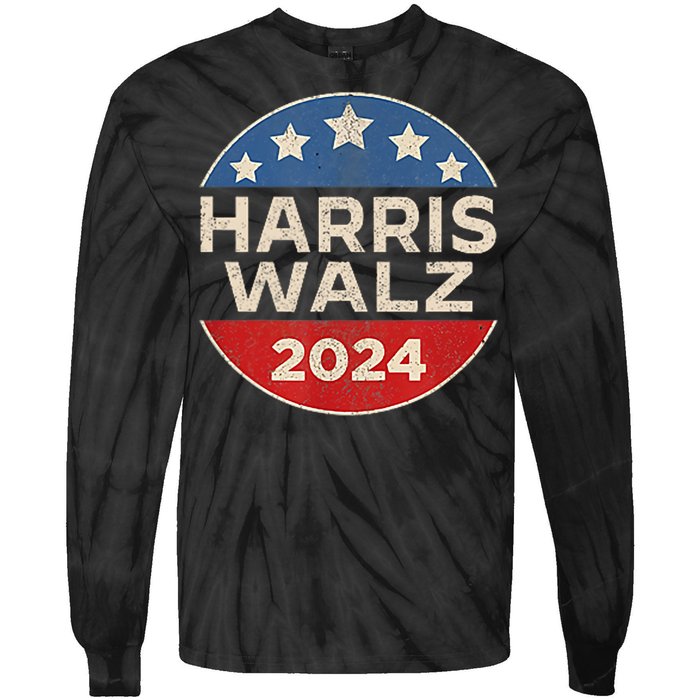 Harris Waltz 2024 Election President Kamala 2024 Tie-Dye Long Sleeve Shirt