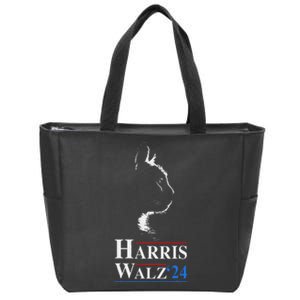 Harris Waltz 2024 Election Funny Cat Kamala Harris Tim Walz Zip Tote Bag