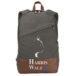 Harris Waltz 2024 Election Funny Cat Kamala Harris Tim Walz Cotton Canvas Backpack