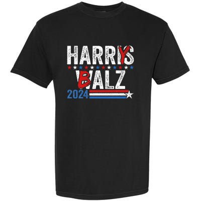 Harris Walz 24 Harry Balz 2024 Meme Democratics Vote Garment-Dyed Heavyweight T-Shirt