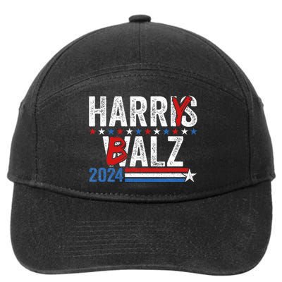 Harris Walz 24 Harry Balz 2024 Meme Democratics Vote 7-Panel Snapback Hat